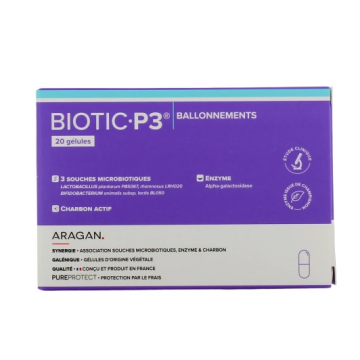 ARAGAN - BIOTIC P3 - Ballonnements 20 g&eacute;lules