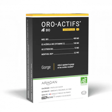 ARAGAN - ORO.ACTIFS BIO - Gorge 24 pastilles &agrave; sucer