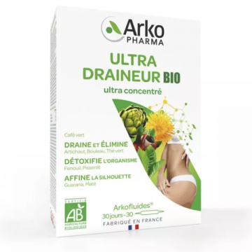 ARKOPHARMA - Arkofluides - Ultra Draineur bio, 30 ampoules 30 jours