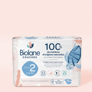 BIOLANE - Couches &eacute;cologiques Taille 2 3-6kg sac de 28 couches