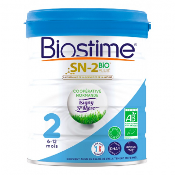 BIOSTIME - 2 Lait poudre Bio 2&egrave;me &acirc;ge 6-12 mois 800g