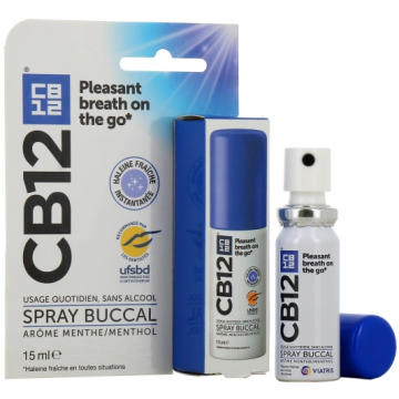 CB12 - Spray Buccal - Ar&ocirc;me Menthe/Menthol Sans Alcool 15ml