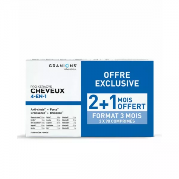 GRANIONS - PRO KERACYS - Cheveux 4en1 lot de 3 x 90 comprim&eacute;s