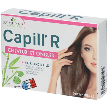 3 CH&Ecirc;NES - Capill'R - Cheveux et Ongles 30 comprim&eacute;s