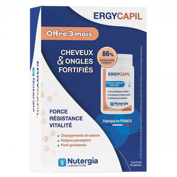 NUTERGIA - Ergycapil - Cheveux & Ongles Fortifi&eacute;s 3x90 g&eacute;lules
