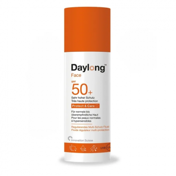 DAYLONG Protect & Care - Fluide Solaire R&eacute;gulateur Multi-Protection SPF50+ - Visage - Peaux Normales &agrave; Hypersensibles, 50ml