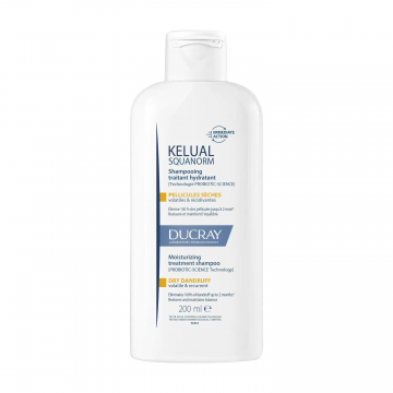 DUCRAY - KELUAL SQUANORM - Shampooing Traitant Hydratant Anti-Pelliculaire - Pellicules S&egrave;ches 200ml