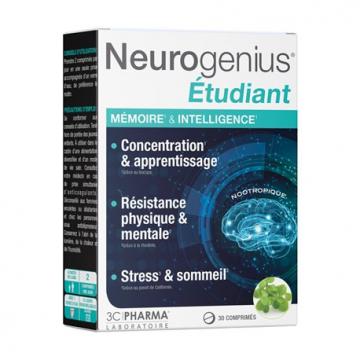 3C PHARMA - Neurogenius &Eacute;tudiant - M&eacute;moire & Intelligence 30 comprim&eacute;s