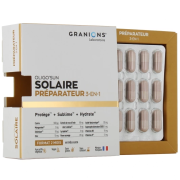 GRANIONS - OLIGO'SUN SOLAIRE - Pr&eacute;parateur 3-en-1 1 mois 30 g&eacute;lules