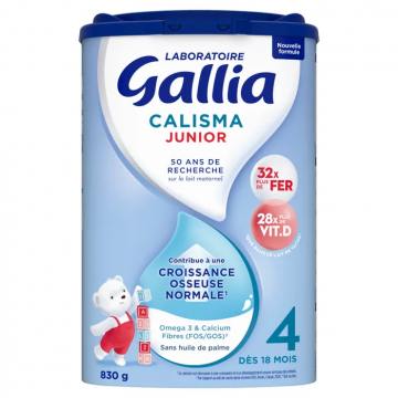 GALLIA - CALISMA JUNIOR - Lait de Croissance 4 - D&egrave;s 18 mois 830g