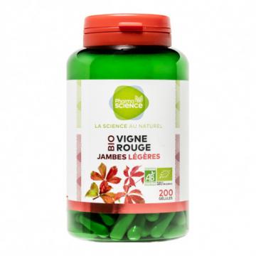 PHARMASCIENCE - Vigne Rouge Bio - Jambes l&eacute;g&egrave;res 200 g&eacute;lules