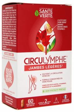SANTE VERTE - CIRCULYMPHE - Jambes légères 60 comprimés sécables