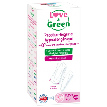 LOVE & GREEN - Prot&egrave;ges-Slips Hypoallerg&eacute;niques Flexi Anti-irritations 28 ex