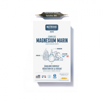 NUTRIVIE - Complexe Magn&eacute;sium Marin - &Eacute;quilibre nerveux R&eacute;duction de la fatigue 20 ampoules de 15ml