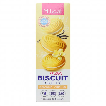 MILICAL - Mon Biscuit Fourr&eacute; - Saveur Vanille x 8 biscuits