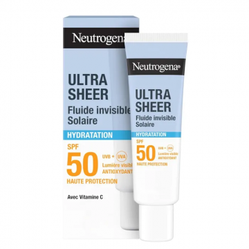 NEUTROGENA - Ultra Sheer - Fluide Invisible Solaire Hydratation SPF50 - Visage - Peaux Normales &agrave; S&egrave;ches, 50ml
