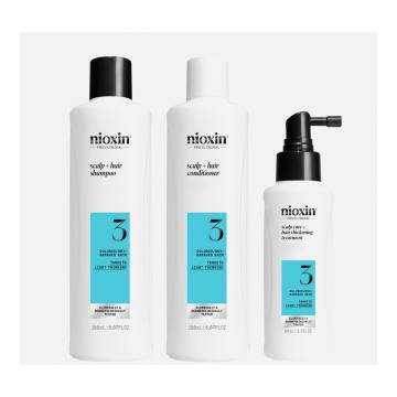 NIOXIN - Kit System 3 - Soin Densifiant Cheveux color&eacute;s secs ab&icirc;m&eacute;s Chute mod&eacute;r&eacute;e 350ml