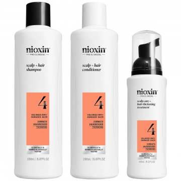 NIOXIN - Kit System 4 - Soin Densifiant Cheveux color&eacute;s secs ab&icirc;m&eacute;s Chute avanc&eacute;e 350ml