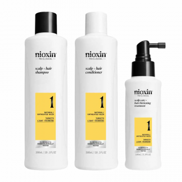 NIOXIN - Kit System 1 Fid&eacute;lit&eacute; - Soin Densifiant Cheveux naturels et l&eacute;g&egrave;rement clairsem&eacute;s Chute mod&eacute;r&eacute;e 700ml