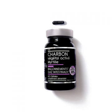 NUTRIVIE - CHARBON V&Eacute;G&Eacute;TAL ACTIV&Eacute; MYRTILLE 60 g&eacute;lules