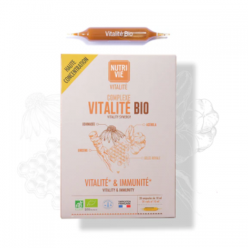 NUTRIVIE - COMPLEXE VITALIT&Eacute; BIO - Vitalit&eacute; et immunit&eacute; 20 ampoules