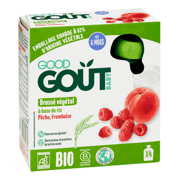 GOOD GOUT - PACK DE 4 GOURDES brasse vegetal riz peche framboise 4X85g