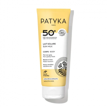 PATYKA - Lait Solaire SPF50+ Bio - Corps Peaux Sensibles 100m