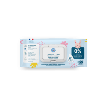 PHARMABABY - Lingettes &agrave; l'Eau x 60