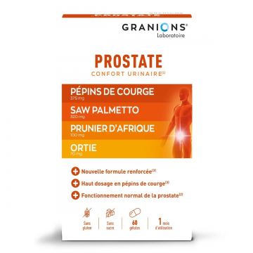 GRANIONS - Prostate - Confort urinaire Fonctionnement normal de la prostate 40 g&eacute;lules