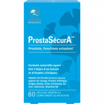 PHYTO RESEARCH - ProstaS&eacute;curA - Prostate, Fonctions urinaires 60 g&eacute;lules v&eacute;g&eacute;tales