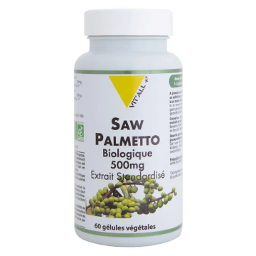 VIT'ALL + - Saw Palmetto Biologique 500mg  60 g&eacute;lules v&eacute;g&eacute;tales
