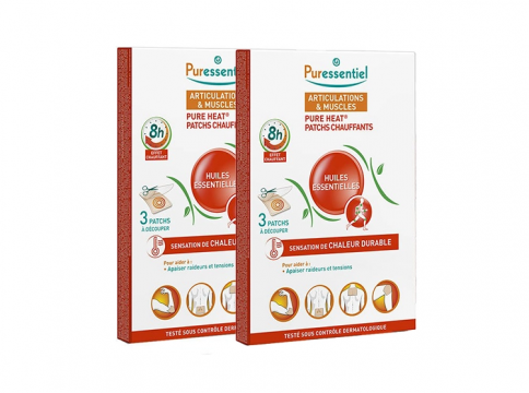 PURESSENTIEL -  Articulations & Muscles - Patchs Chauffants 2 bo&icirc;tes de 3 patchs