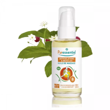 PURESSENTIEL - Articulations et Muscles - Huile de Massage - 7 Huiles Essentielles + 4 Huiles V&eacute;g&eacute;tales 100ml