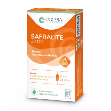 CODIFRA - Safralit&eacute; 30mg - Humeur &Eacute;quilibre &eacute;motionnel 28 g&eacute;lules x1/jour