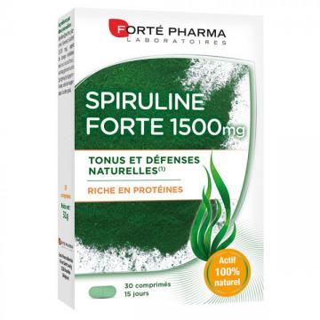 FORT&Eacute; PHARMA - Spiruline Forte 1500mg - Tonus et D&eacute;fenses Naturelles 30 comprim&eacute;s