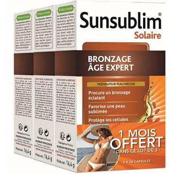 SUNSUBLIM Solaire - Bronzage &Acirc;ge Expert - Pr&eacute;parateur Peaux Matures 3 bo&icirc;tes de 28 capsules