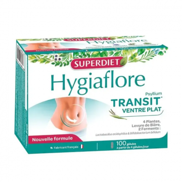 SUPERDIET - HYGIAFLORE - Transit Ventre Plat 100 g&eacute;lules