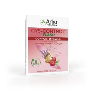 ARKOPHARMA - Cys-Control Flash - Confort Urinaire Huiles Essentielles, 10 g&eacute;lules + 10 capsules