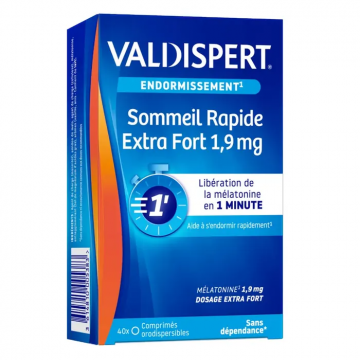 VALDISPERT - Endormissement Sommeil Rapide Extra Fort 1,9mg 40 comprim&eacute;s