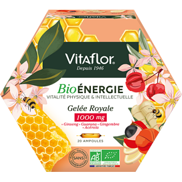 VITAFLOR - Gel&eacute;e Royale 1000mg Bio &Eacute;nergie Vitalit&eacute; Physique & Intellectuelle 20 ampoules